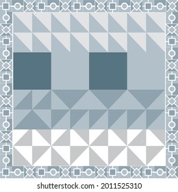 Elegant abstract scarf pattern design with ethnic and floral ornament. Hijab motif design 
