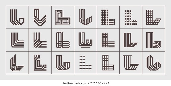 Elegant abstract shape letter L logo collection