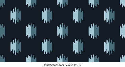 Formas abstratas elegantes fundo geométrica padrão sombras de azul motivo vintage design. Ilustração digital gráfica vetorial, imagem de alta resolução, bloco de impressão de allover de amostra de tecido têxtil.