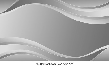 Elegant abstract silver luxury wave background. Metallic design wallpaper. Suitable for templates, banners, covers, sales, business, events, awards, websites, pages, and more