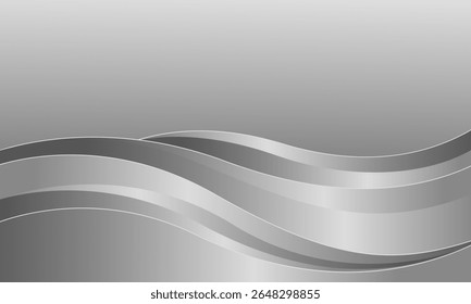 Elegant abstract silver luxury wave background. Metallic design wallpaper. Suitable for templates, banners, covers, sales, business, events, awards, websites, pages, and more