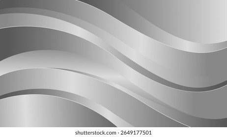 Elegante fondo metálico de plata abstracta. Fondo de pantalla de olas de lujo. Adecuado para Plantillas, Anuncios, portadas, ventas, negocios, eventos, premios, Sitios web, páginas y más