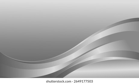 Elegant abstract silver Metallic background. Luxury wave wallpaper. Suitable for templates, banners, covers, sales, business, events, awards, websites, pages, and more