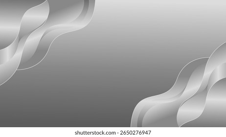 Elegante fondo metálico de plata abstracta. Fondo de pantalla de olas de lujo. Adecuado para Plantillas, Anuncios, portadas, ventas, negocios, eventos, premios, Sitios web, páginas y más