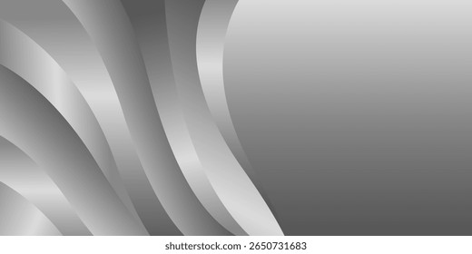 Elegant abstract silver Metallic background. Luxury wave wallpaper. Suitable for templates, banners, covers, sales, business, events, awards, websites, pages, and more