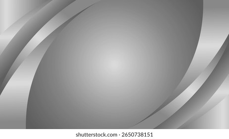 Elegant abstract silver metallic background. Luxurious curved shape wallpaper. Suitable for templates, banners, covers, sales, business, events, awards, websites, pages, and more