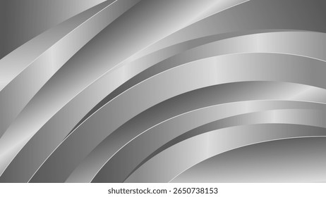 Elegante fondo metálico de plata abstracta. Lujoso Fondo de pantalla de forma curva. Adecuado para Plantillas, Anuncios, portadas, ventas, negocios, eventos, premios, Sitios web, páginas y más