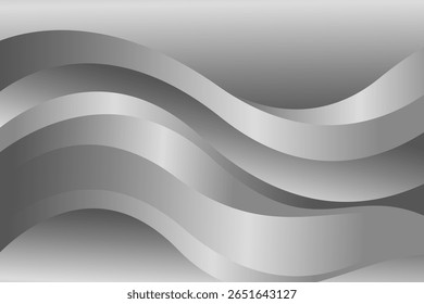 Elegante fondo metálico de plata abstracta. Lujoso diseño de olas. Adecuado para Plantillas, Anuncios, portadas, ventas, negocios, eventos, premios, Sitios web, páginas y más