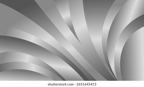 Elegante fondo metálico de plata abstracta. Lujoso Fondo de pantalla de forma curva. Adecuado para Plantillas, Anuncios, portadas, ventas, negocios, eventos, premios, Sitios web, páginas y más