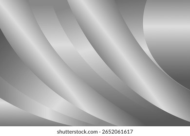 Elegant abstract silver metallic background. Luxurious curved shape wallpaper. Suitable for templates, banners, covers, sales, business, events, awards, websites, pages, and more