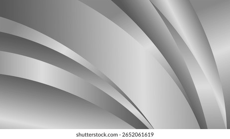 Elegante fondo metálico de plata abstracta. Lujoso Fondo de pantalla de forma curva. Adecuado para Plantillas, Anuncios, portadas, ventas, negocios, eventos, premios, Sitios web, páginas y más