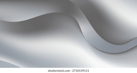 Elegante Fondo De Flujo Ondulado Plateado Abstractas Textura De Cromo Líquido Suave. Traje para el Anuncio, el Web, el folleto, el panfleto y la presentación