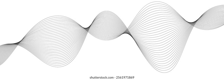 Elegant abstract smooth lines gray wave. Abstract background with business lines