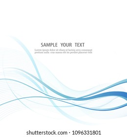 Elegant abstract smooth speed blue wave with modern stream background. Vector, illustration, eps10.