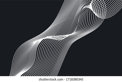 Elegant abstract smooth swoosh speed gray wave modern stream background. Vector illustration