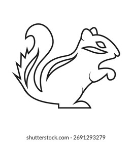 Elegante design abstrato esquilo contorno