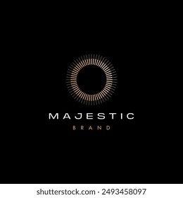 elegant abstract sun and crescent moon design line icon vector in luxury style outline linear