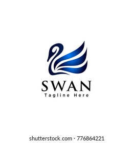 Elegant Abstract swan logo