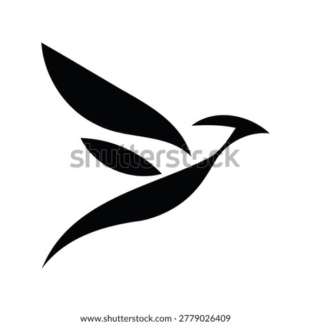 Elegant Abstract Sweeping Flying Bird Silhouette Logo