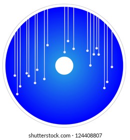 Elegant Abstract Template of CD and DVD Cover in Blue Color Background