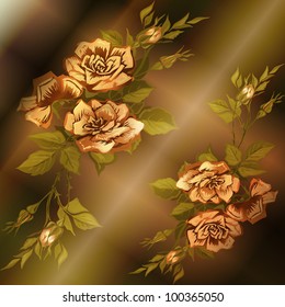 elegant abstract vector background in ancient style with a flower ornament