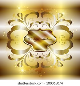 elegant abstract vector background in ancient style with a flower ornament