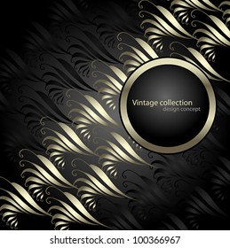 elegant abstract vector background in ancient style with a flower ornament