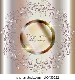 elegant abstract vector background in ancient style with a flower ornament