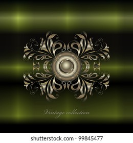 elegant abstract vector background in ancient style with a flower ornament