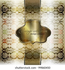 elegant abstract vector background in ancient style with a flower ornament