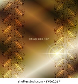 elegant abstract vector background in ancient style with a flower ornament