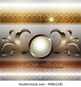 elegant abstract vector background in ancient style with a flower ornament