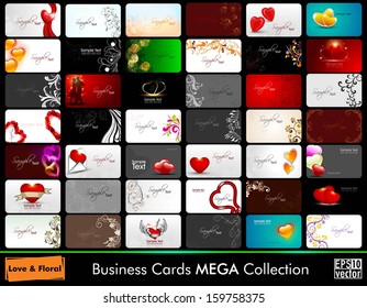 Elegant Abstract Vector Business Cards set in various concepts.
