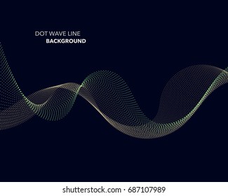 Elegant abstract vector dot wave line futuristic style background template
