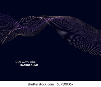 Elegant abstract vector dot wave line futuristic style background template