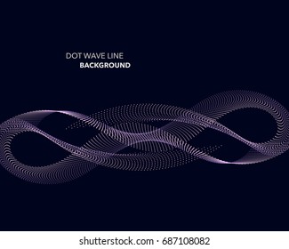 Elegant abstract vector dot wave line futuristic style background template