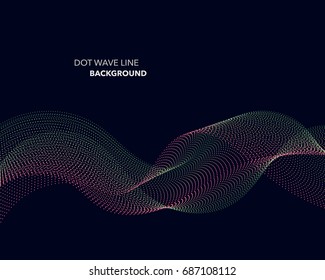 Elegant abstract vector dot wave line futuristic style background template