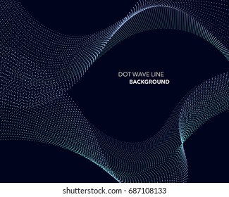 Elegant abstract vector dot wave line futuristic style background template