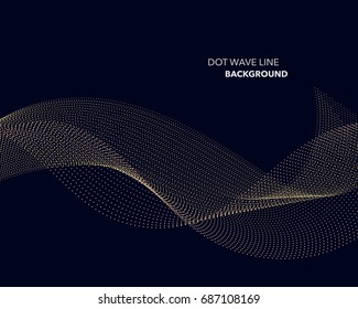 Elegant abstract vector dot wave line futuristic style background template