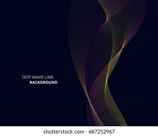 Elegant abstract vector dot wave line futuristic style background template