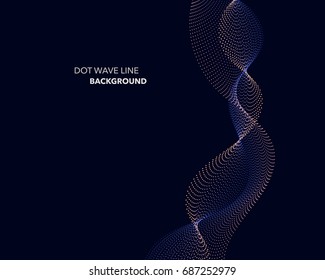 Elegant abstract vector dot wave line futuristic style background template