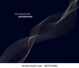 Elegant abstract vector dot wave line futuristic style background template