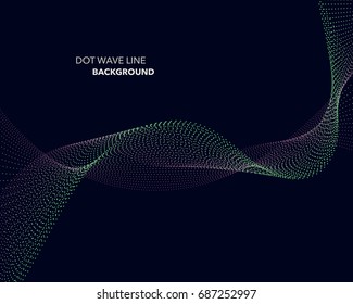 Elegant abstract vector dot wave line futuristic style background template