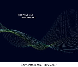 Elegant abstract vector dot wave line futuristic style background template