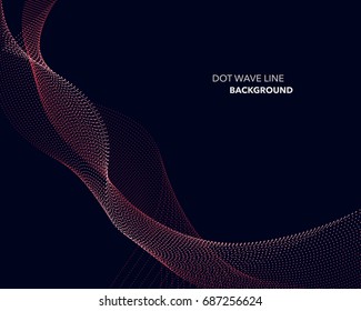 Elegant abstract vector dot wave line futuristic style background template