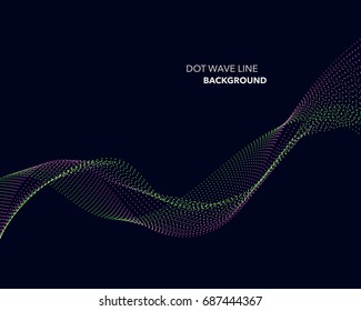Elegant abstract vector dot wave line futuristic style background template