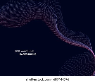 Elegant abstract vector dot wave line futuristic style background template