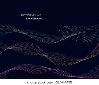 Elegant abstract vector dot wave line futuristic style background template
