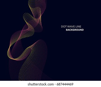 Elegant abstract vector dot wave line futuristic style background template