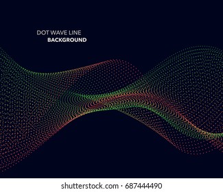 Elegant abstract vector dot wave line futuristic style background template